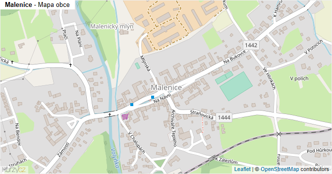 Malenice - mapa obce