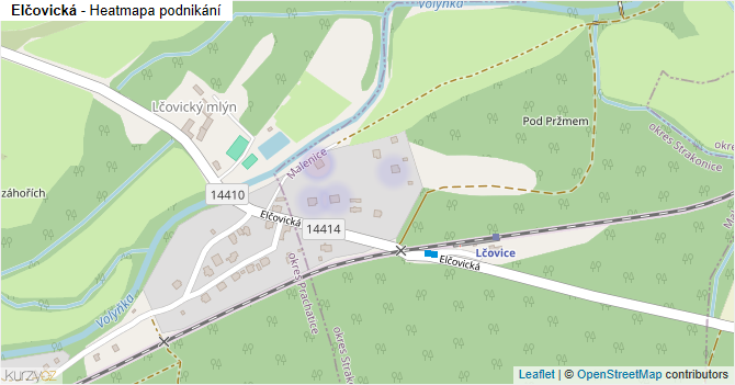 Elčovická - mapa podnikání