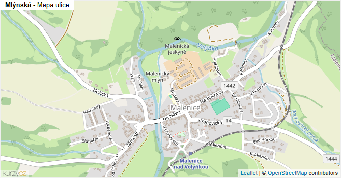 Mlýnská - mapa ulice