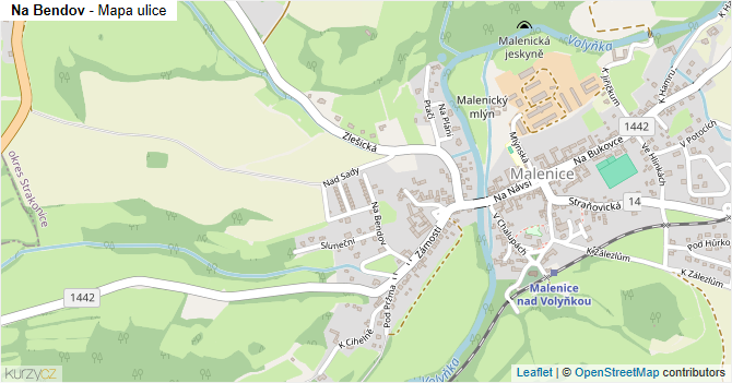 Na Bendov - mapa ulice