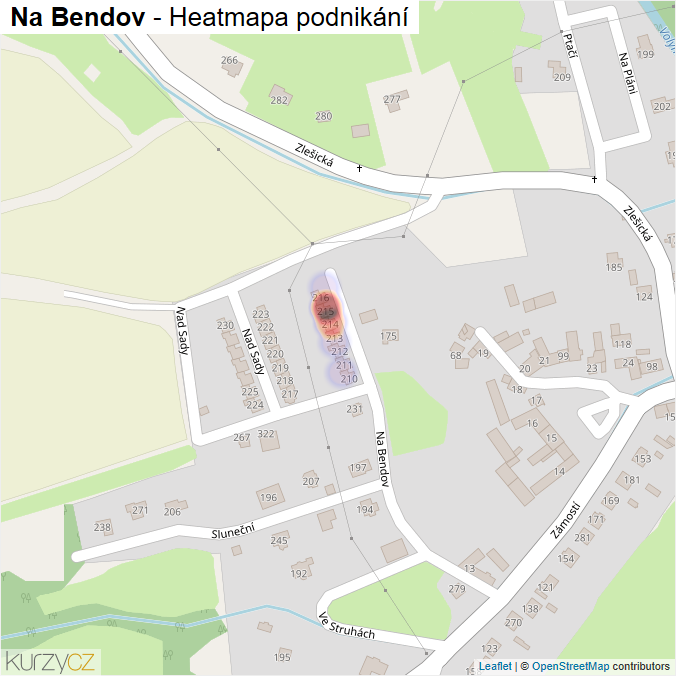 Mapa Na Bendov - Firmy v ulici.