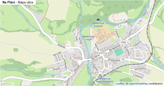 Na Pláni - mapa ulice