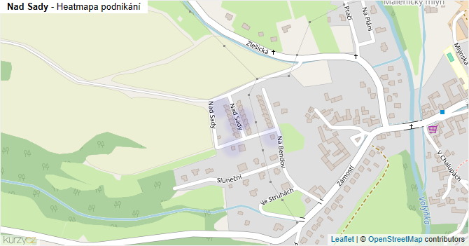 Nad Sady - mapa podnikání
