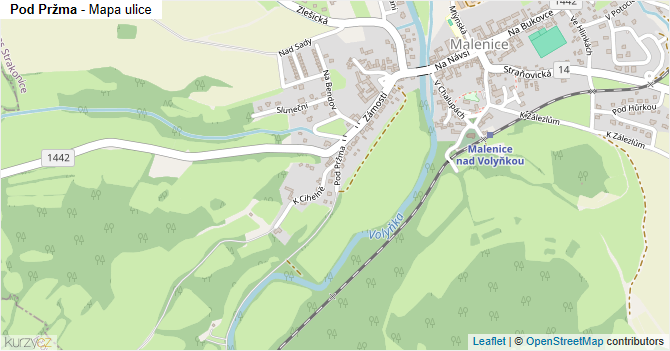 Pod Pržma - mapa ulice
