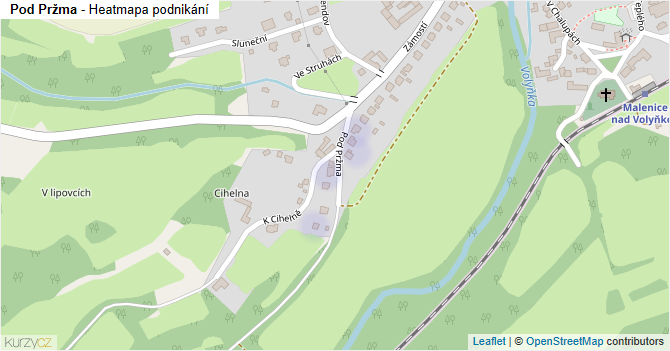 Pod Pržma - mapa podnikání