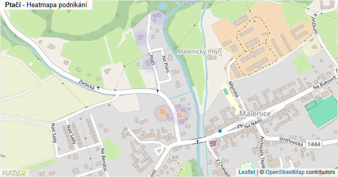 Ptačí - mapa podnikání