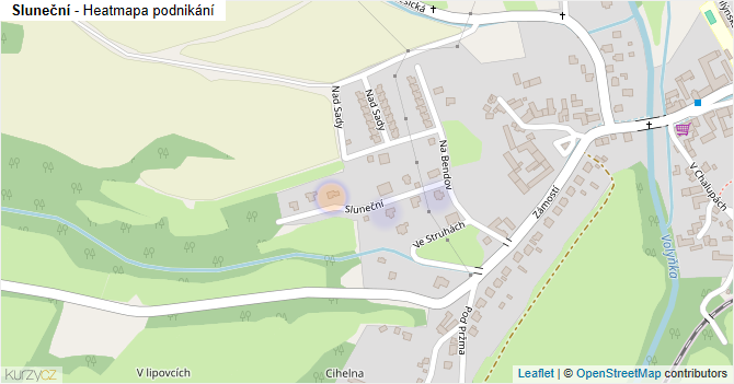 Sluneční - mapa podnikání