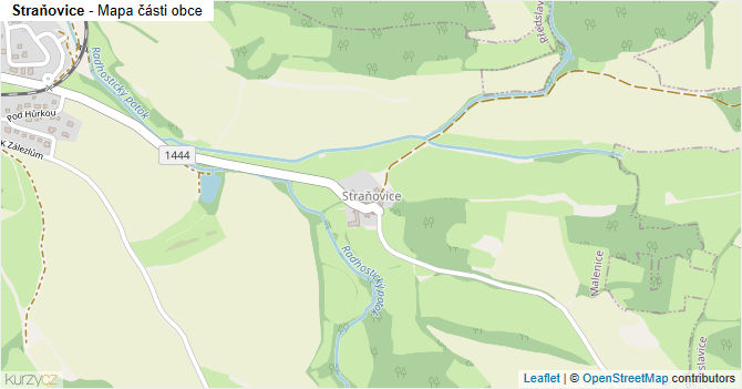 Straňovice - mapa části obce