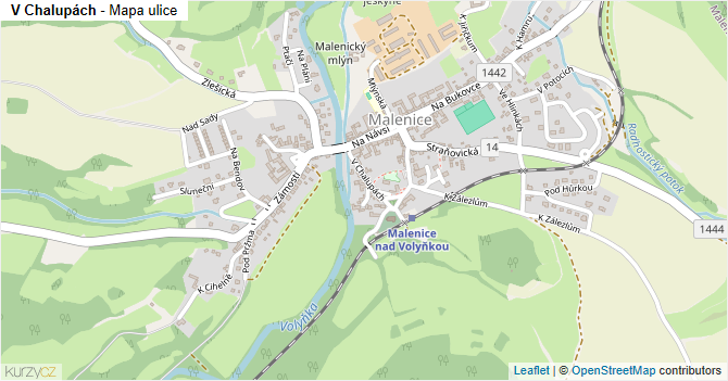 V Chalupách - mapa ulice