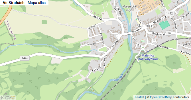 Ve Struhách - mapa ulice