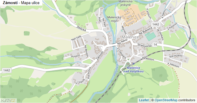 Zámostí - mapa ulice