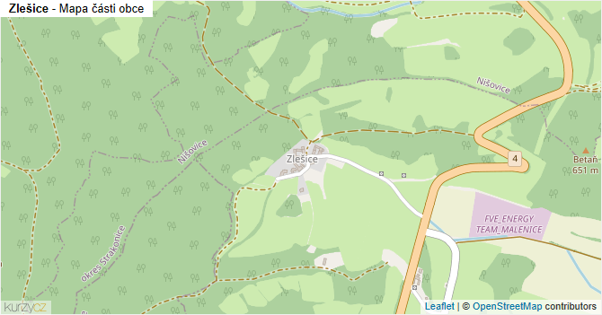 Zlešice - mapa části obce