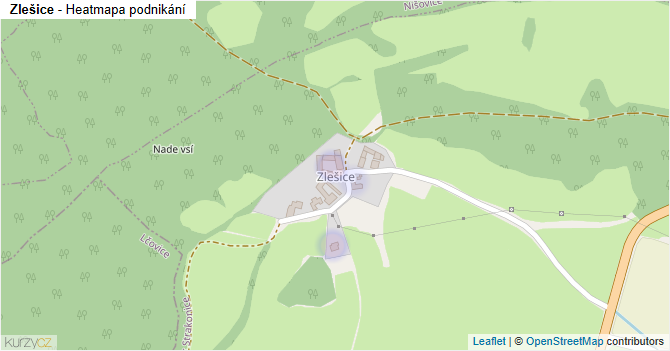 Zlešice - mapa podnikání