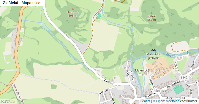 Zlešická - mapa ulice
