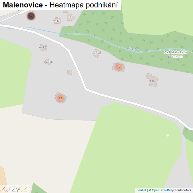 Mapa Malenovice - Firmy v obci.