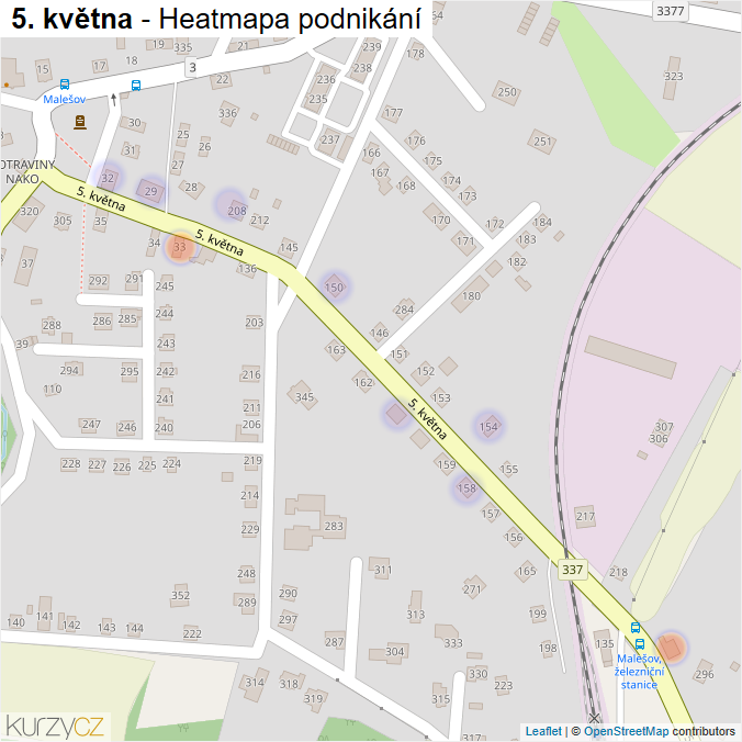 Mapa 5. května - Firmy v ulici.