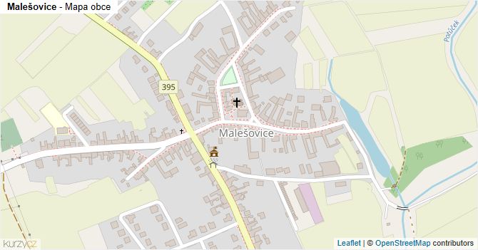 Malešovice - mapa obce
