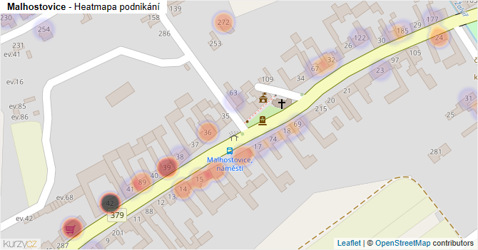 Malhostovice - mapa podnikání