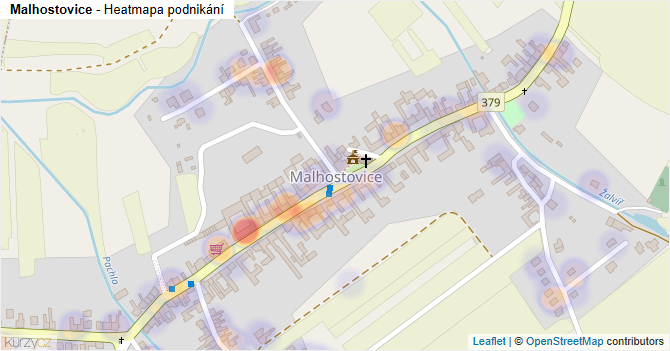 Malhostovice - mapa podnikání