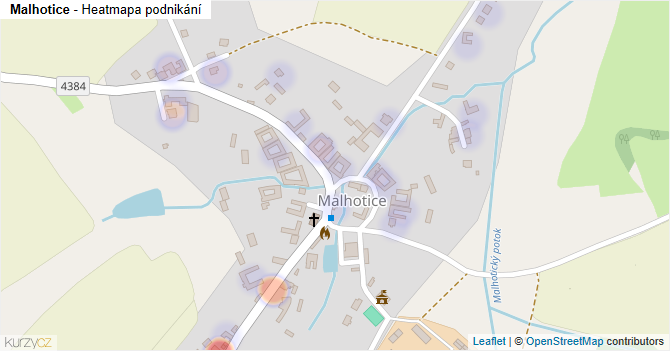 Malhotice - mapa podnikání