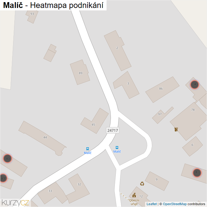 Mapa Malíč - Firmy v obci.