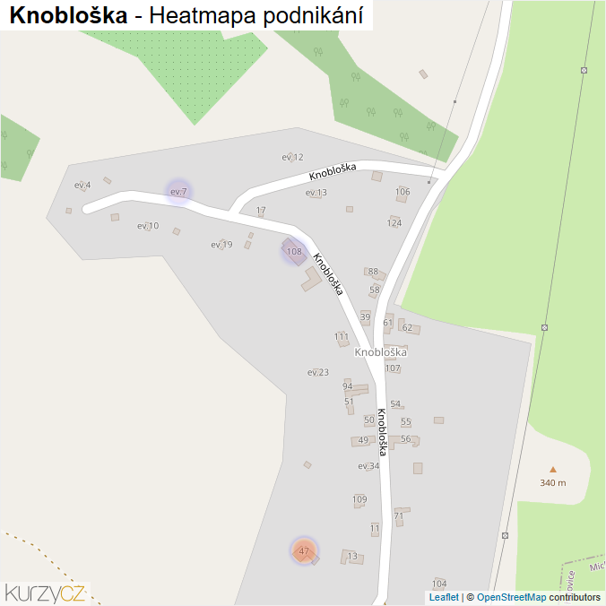 Mapa Knobloška - Firmy v ulici.