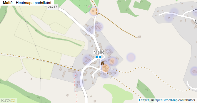 Malíč - mapa podnikání