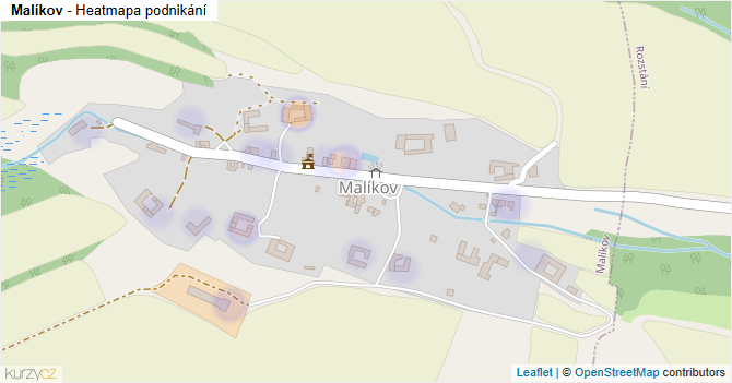 Malíkov - mapa podnikání