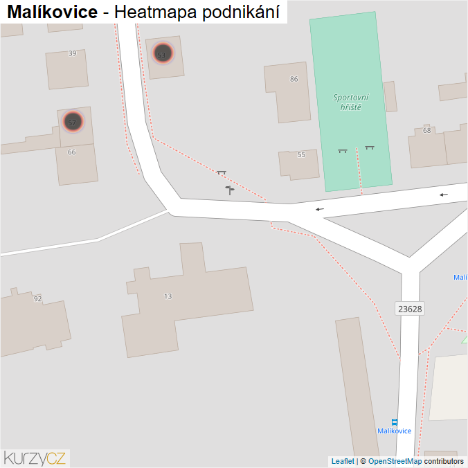 Mapa Malíkovice - Firmy v obci.