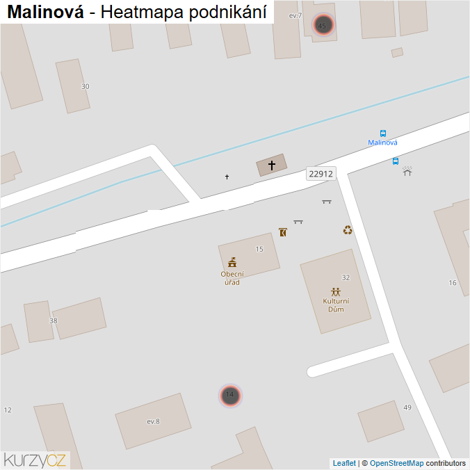 Mapa Malinová - Firmy v obci.