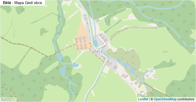 Bělá - mapa části obce