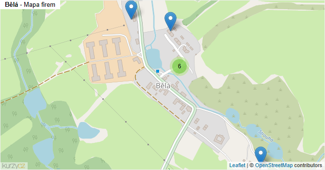 Bělá - mapa firem