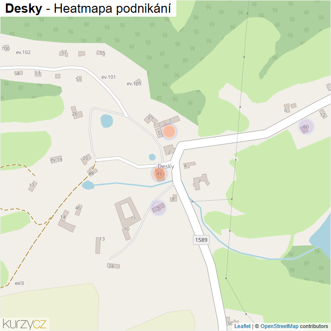 Mapa Desky - Firmy v části obce.
