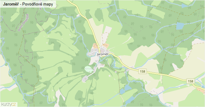 Jaroměř - záplavové mapy stoleté vody