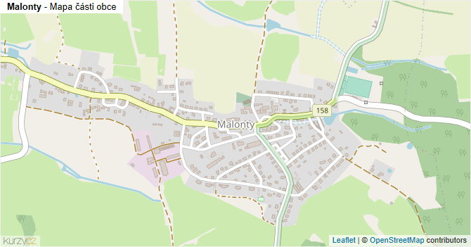 Malonty - mapa části obce