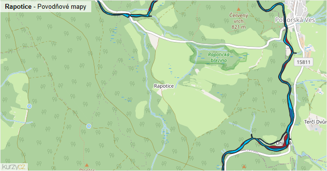 Rapotice - záplavové mapy stoleté vody