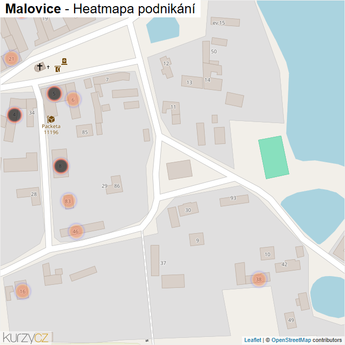 Mapa Malovice - Firmy v obci.