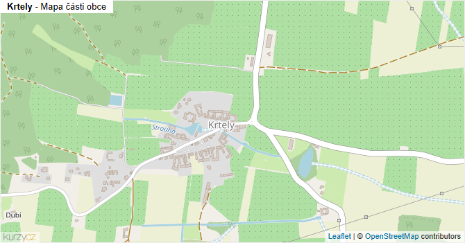 Krtely - mapa části obce