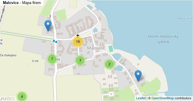 Malovice - mapa firem