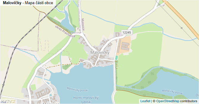 Malovičky - mapa části obce