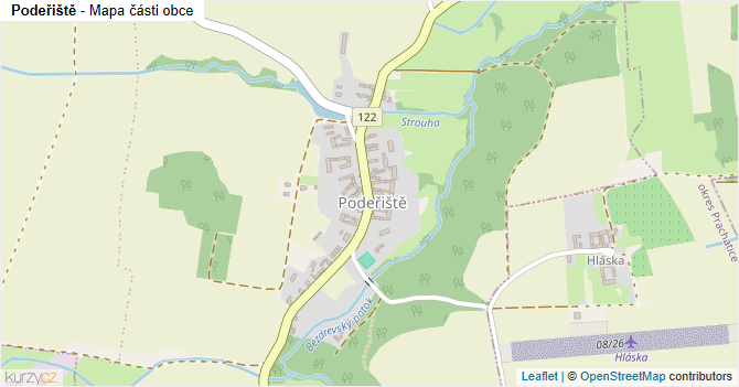 Podeřiště - mapa části obce