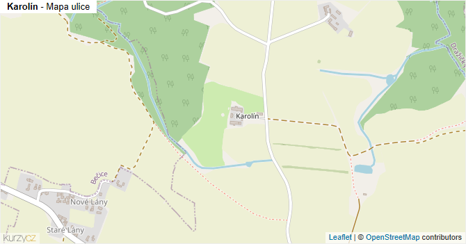 Karolín - mapa ulice