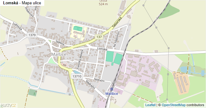 Lomská - mapa ulice