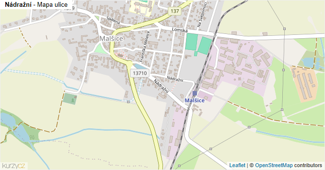 Nádražní - mapa ulice
