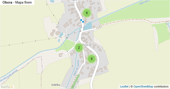 Obora - mapa firem