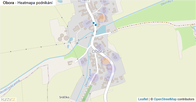 Obora - mapa podnikání