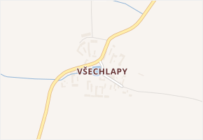 Všechlapy v obci Malšice - mapa části obce