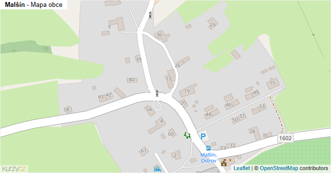 Malšín - mapa obce