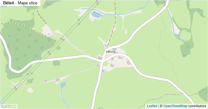 Běleň - mapa ulice
