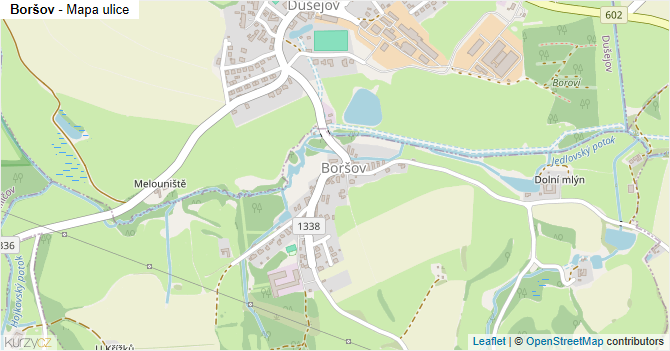 Boršov - mapa ulice